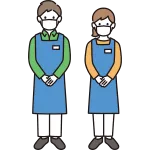 Clerk Wearing A Mask Male And Female SVG Icon